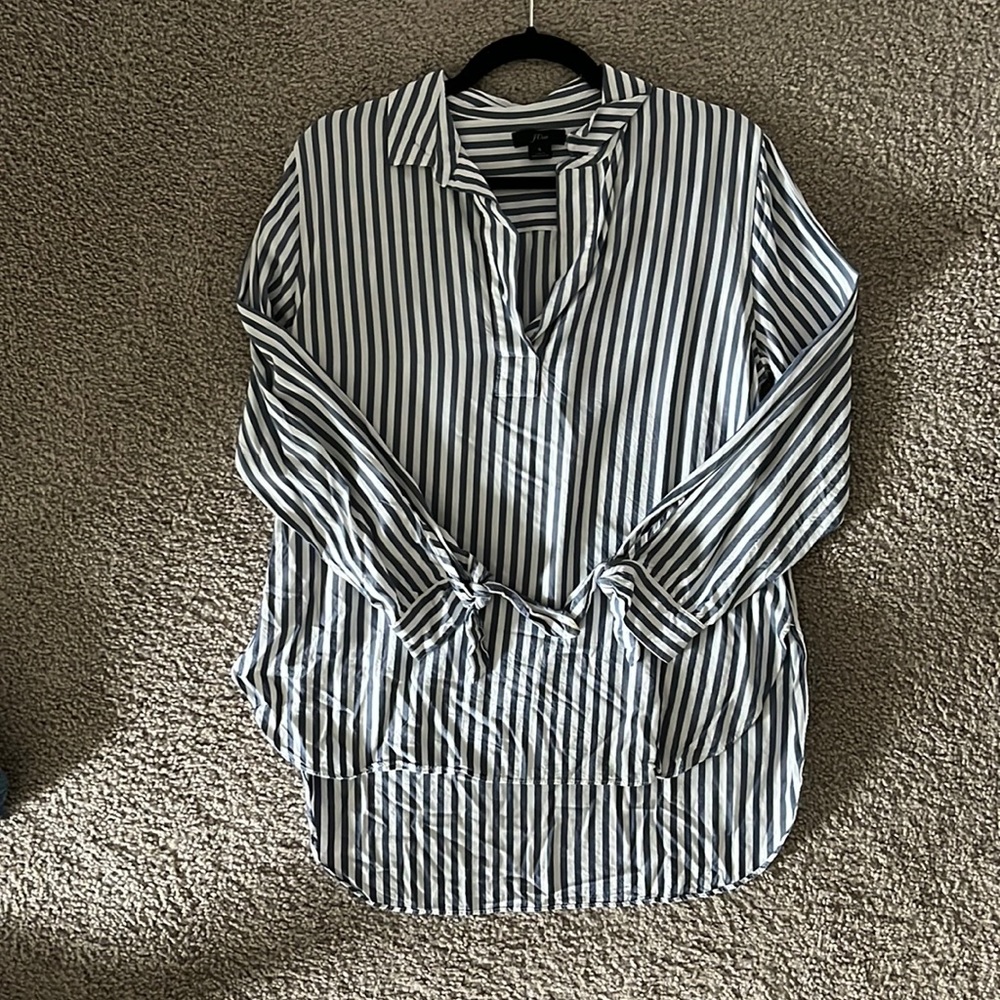 J. Crew oversized striped blouse
